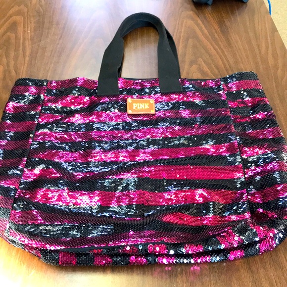 PINK Victoria’s Secret Sequined Pink Black… - Picture 2 of 11